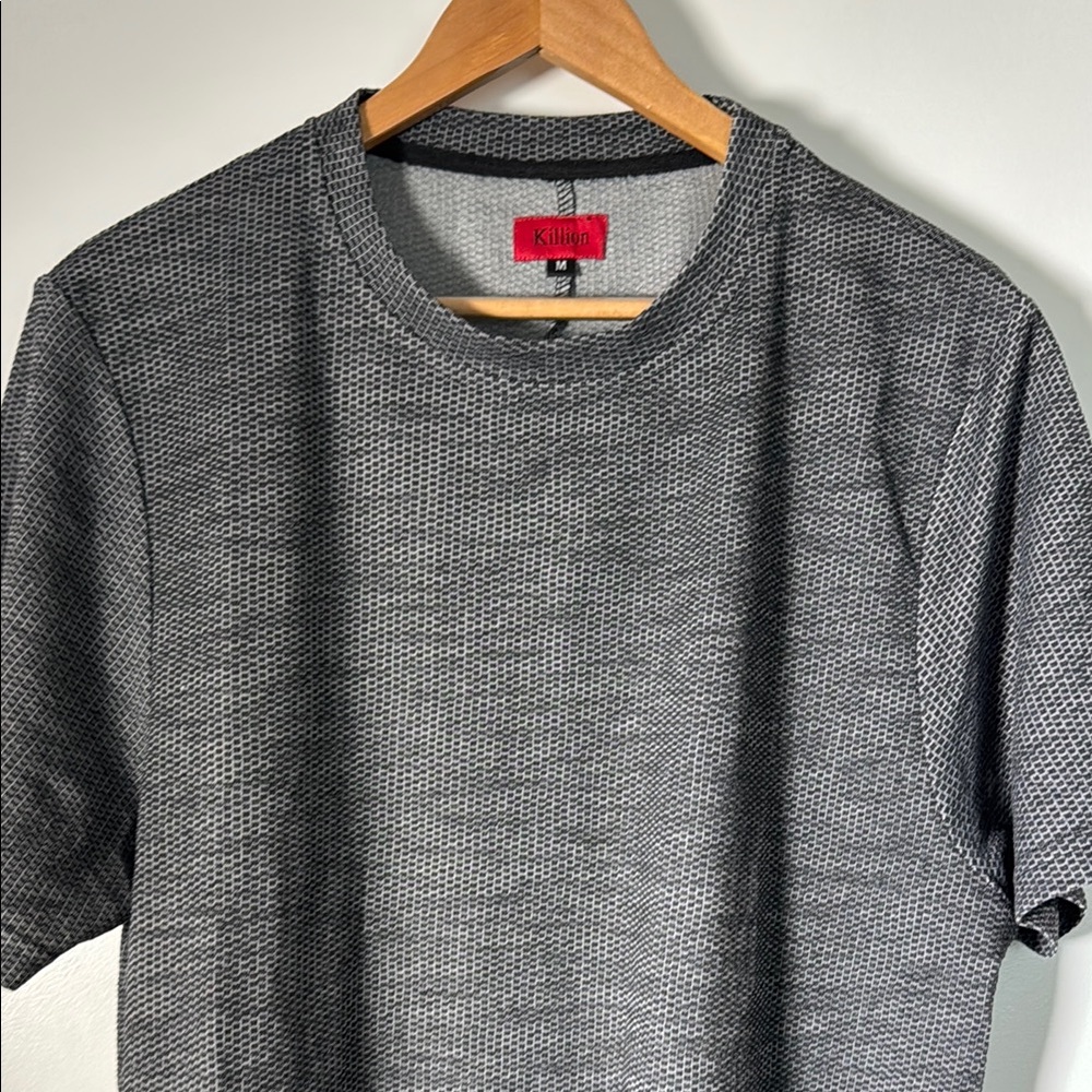 Killion Men's Gray T-Shirt Long-Line with Pockets